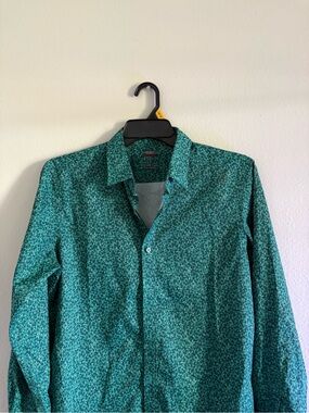 Men's Teal Patterned Lightweight Shirt